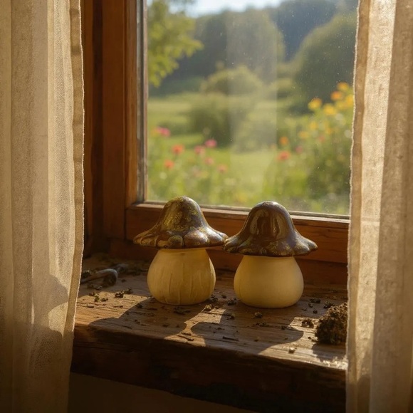 Vintage Mid Century Modern Ceramic Mushroom Sculptures - Set of 2 - Picture 3 of 11